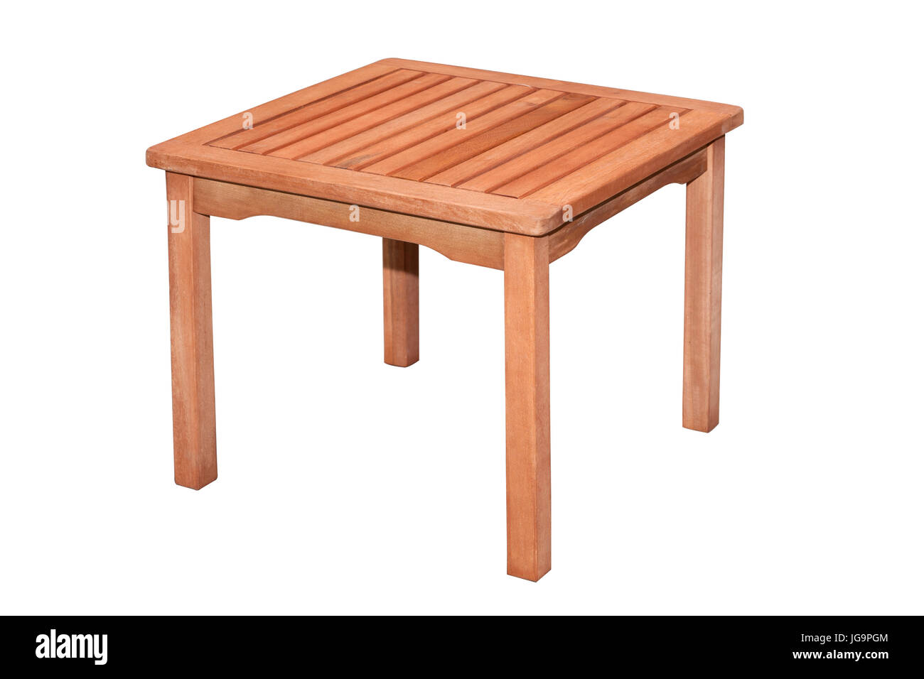 Petite table en bois auxiliaire sur fond blanc avec clipping path Banque D'Images