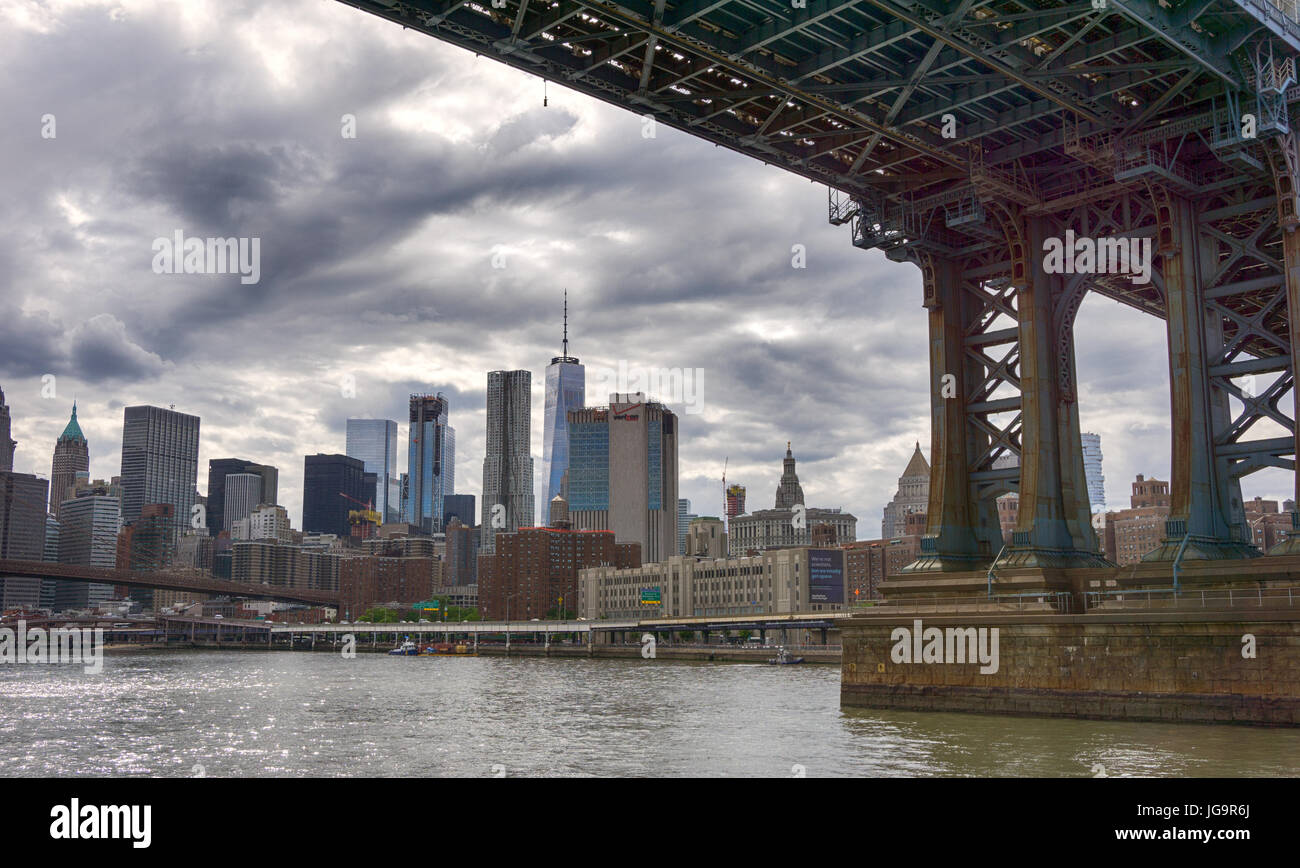Skyline sous le pont Banque D'Images