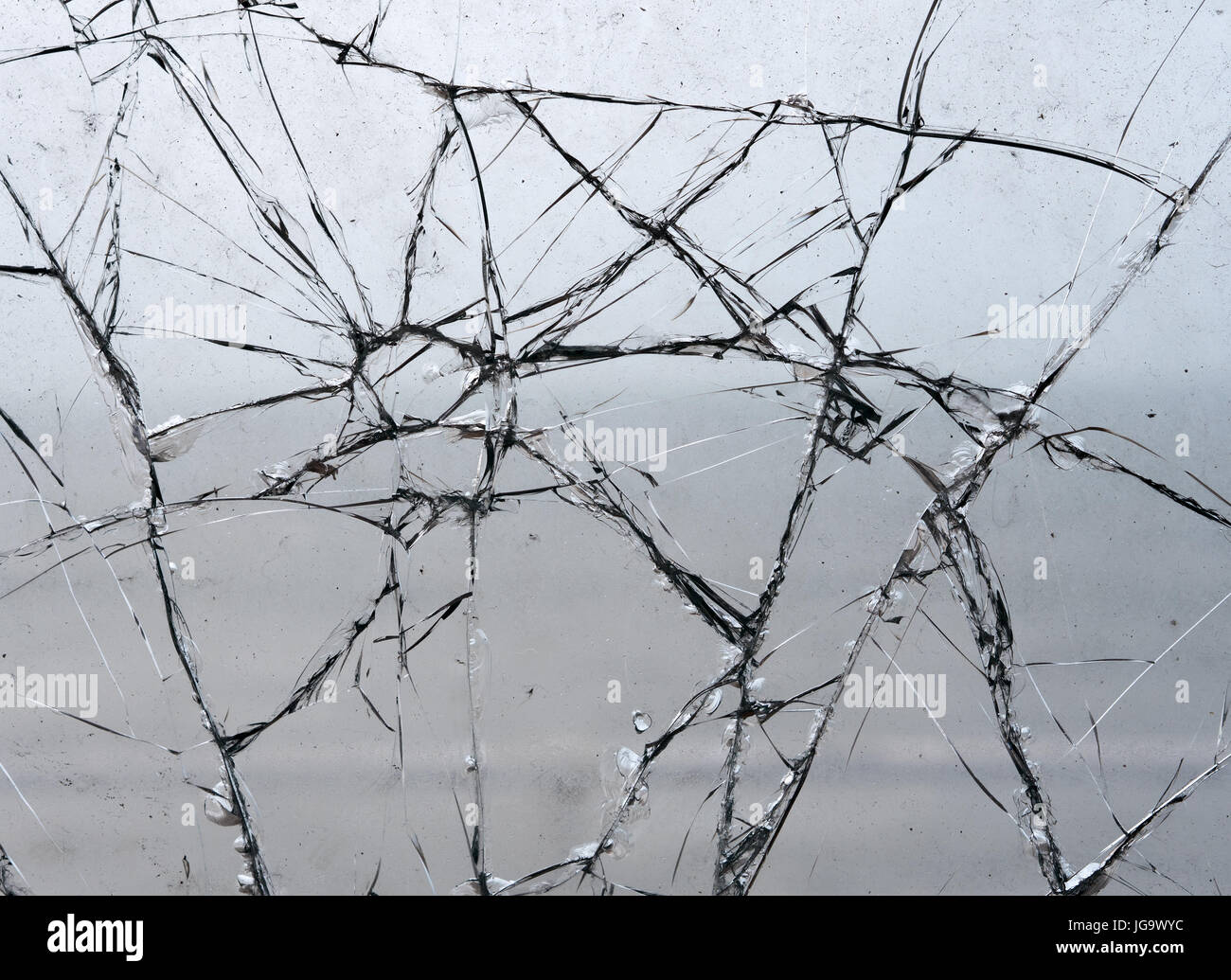 Des éclats de verre brisé la fenêtre modèle close up Banque D'Images