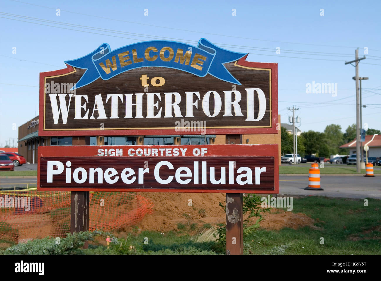 Bienvenue à Weatherford signer Oklahoma USA Banque D'Images