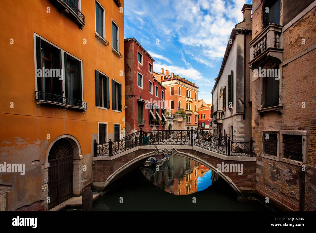 Canal paisible de Venise, Italie Banque D'Images