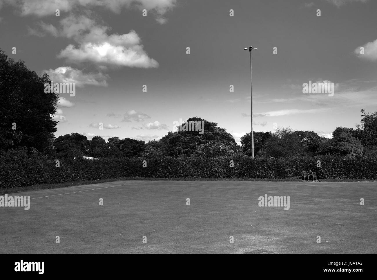 S'asseoir près de la Bowling Green, Exposition Park, Newcastle Banque D'Images
