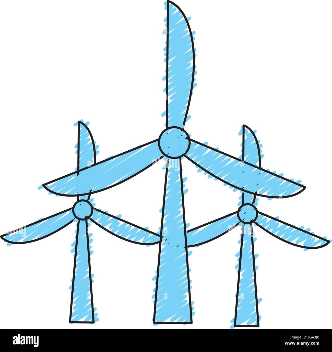 La technologie de l'énergie éolienne à la protection de l'environnement Illustration de Vecteur