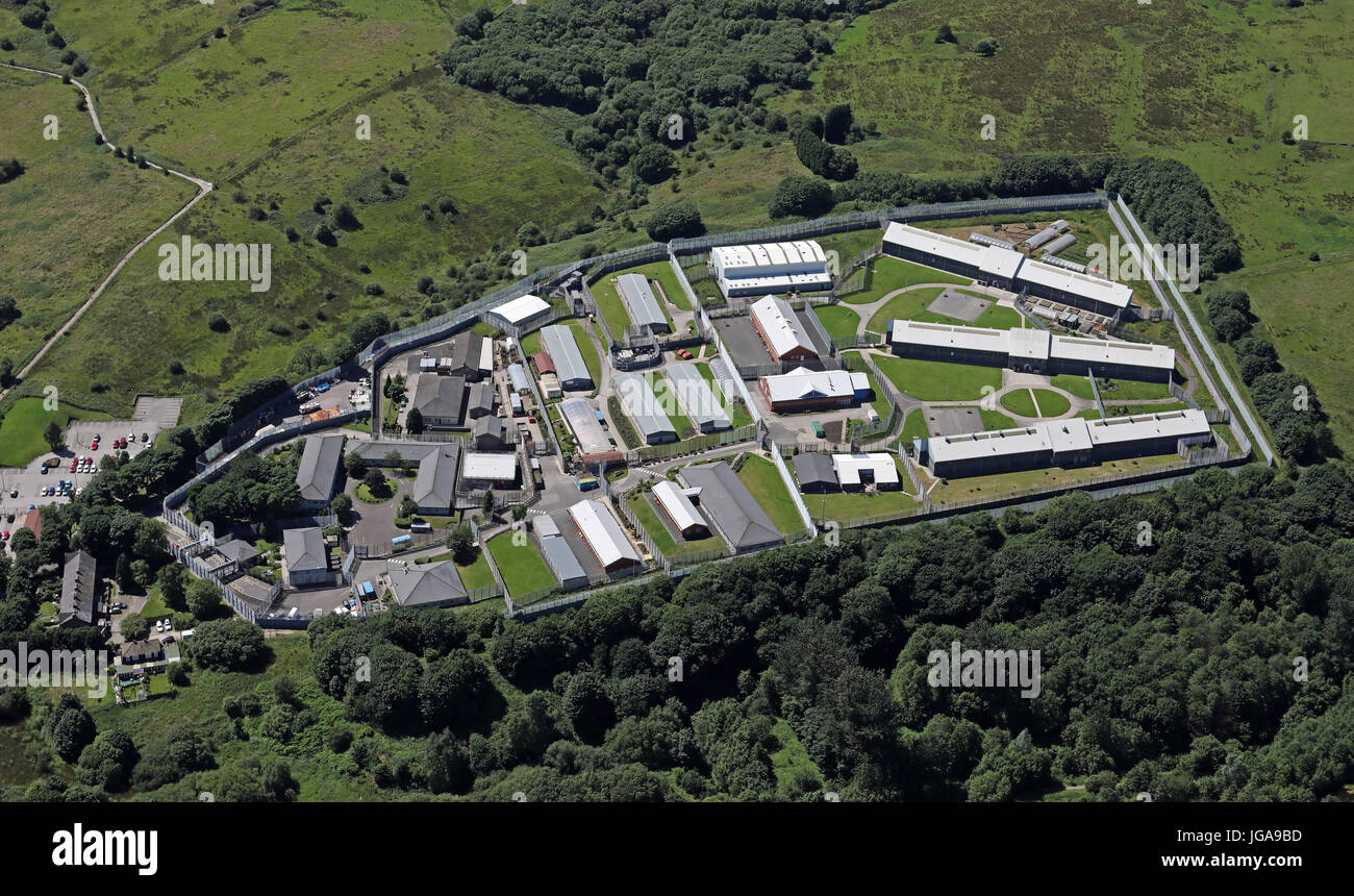 Vue aérienne de HMP Buckley Hall, Rochdale, UK Banque D'Images