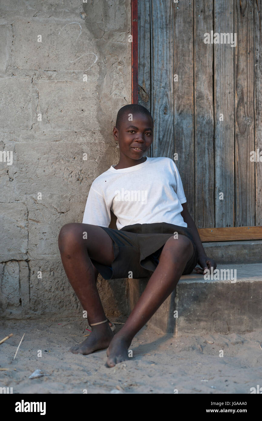 Portrait de l'enfant africain, à Maun Botswana Banque D'Images