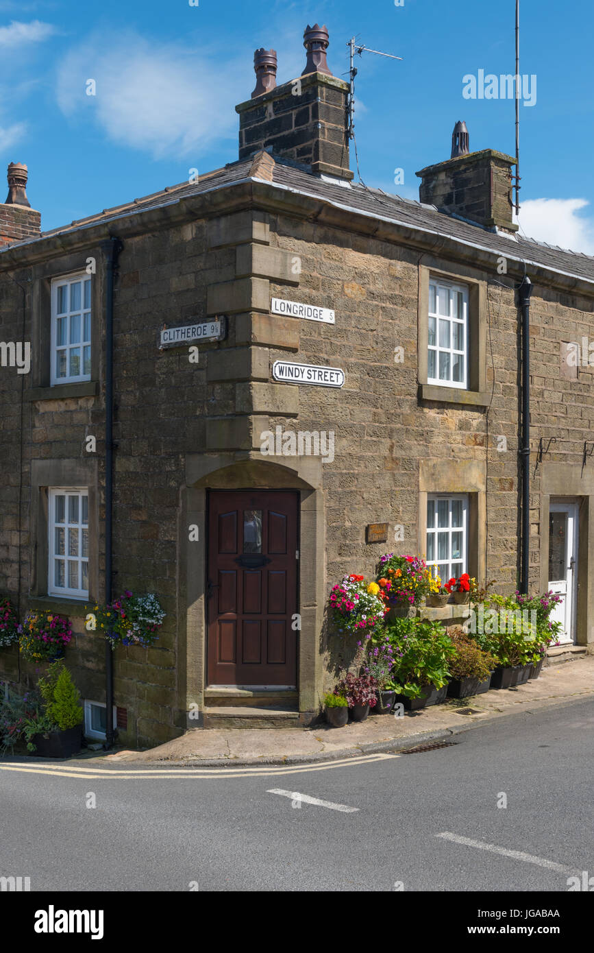 Coin de rue venteuse à Lancashire Banque D'Images