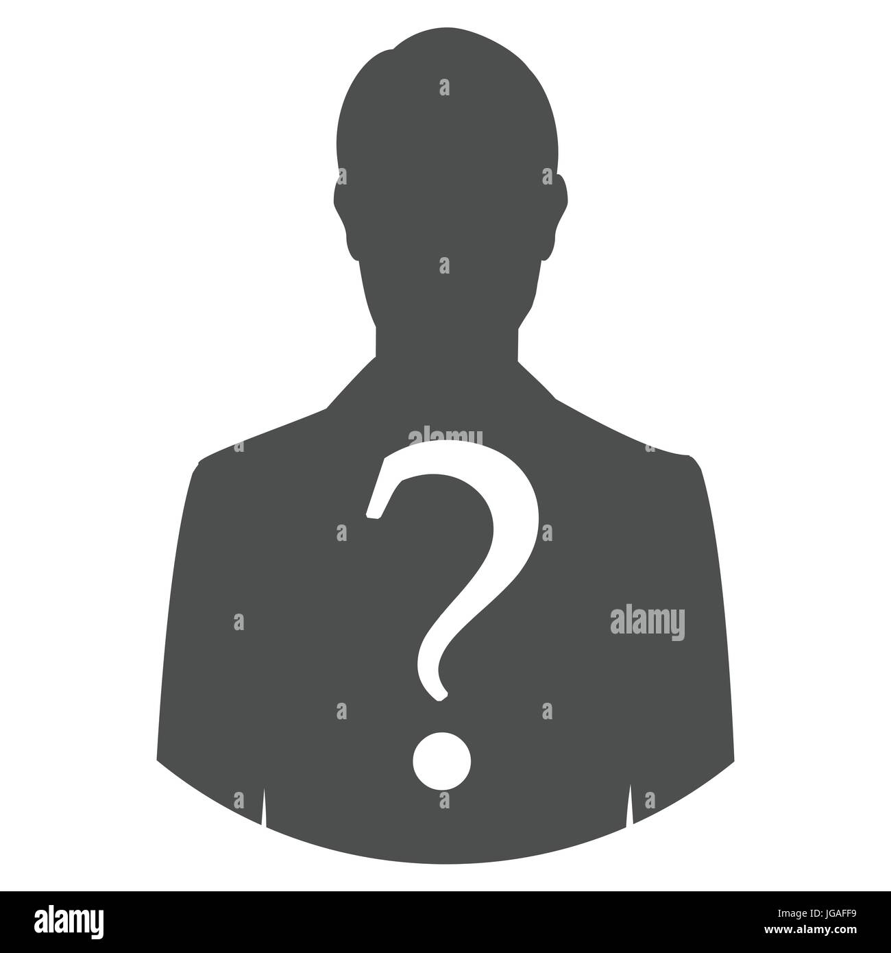Vector illustration silhouette masculine photo de profil avec un point d