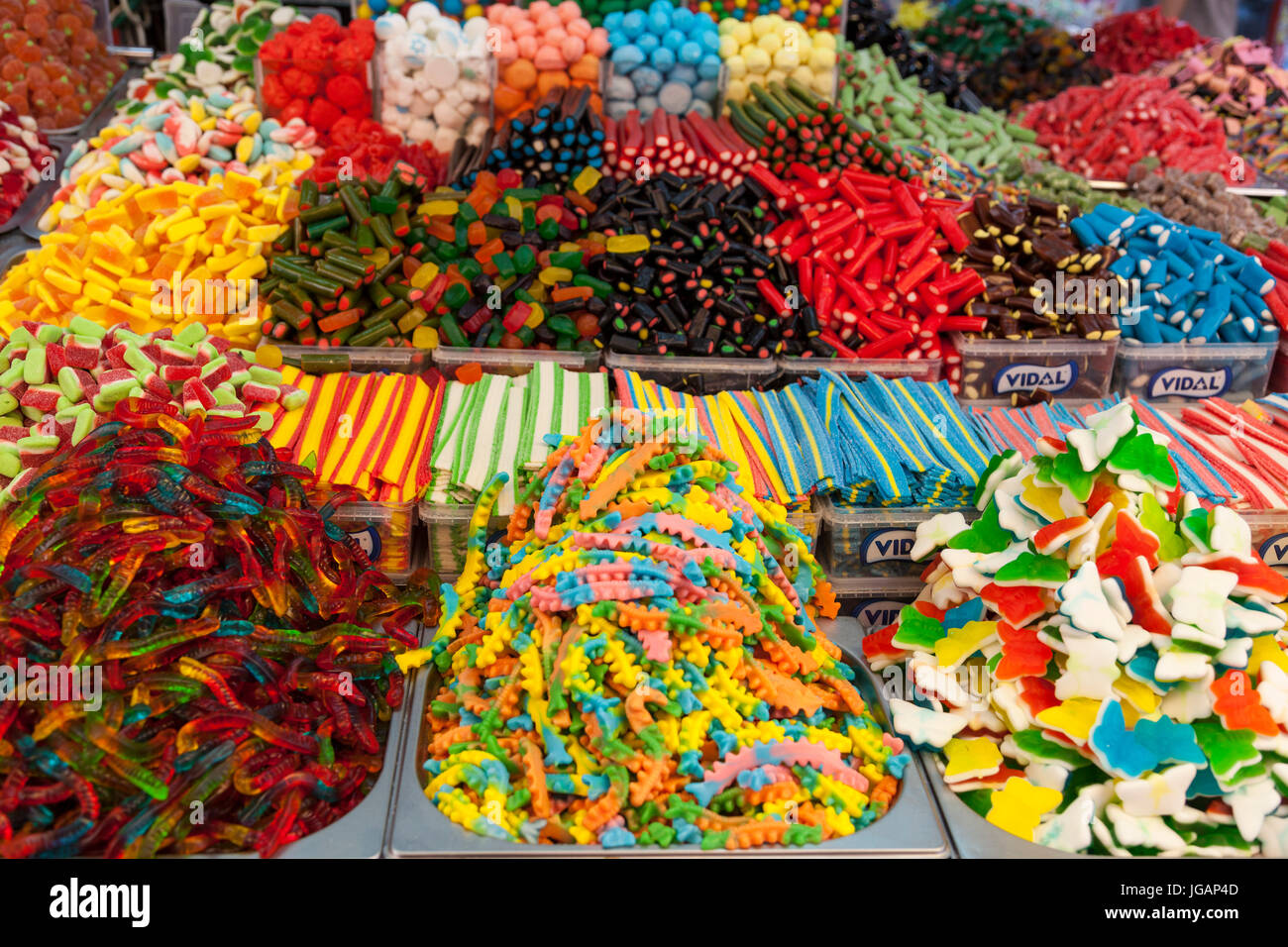 Blocage des bonbons au Carmel Shuk, Tel Aviv, Israël Banque D'Images
