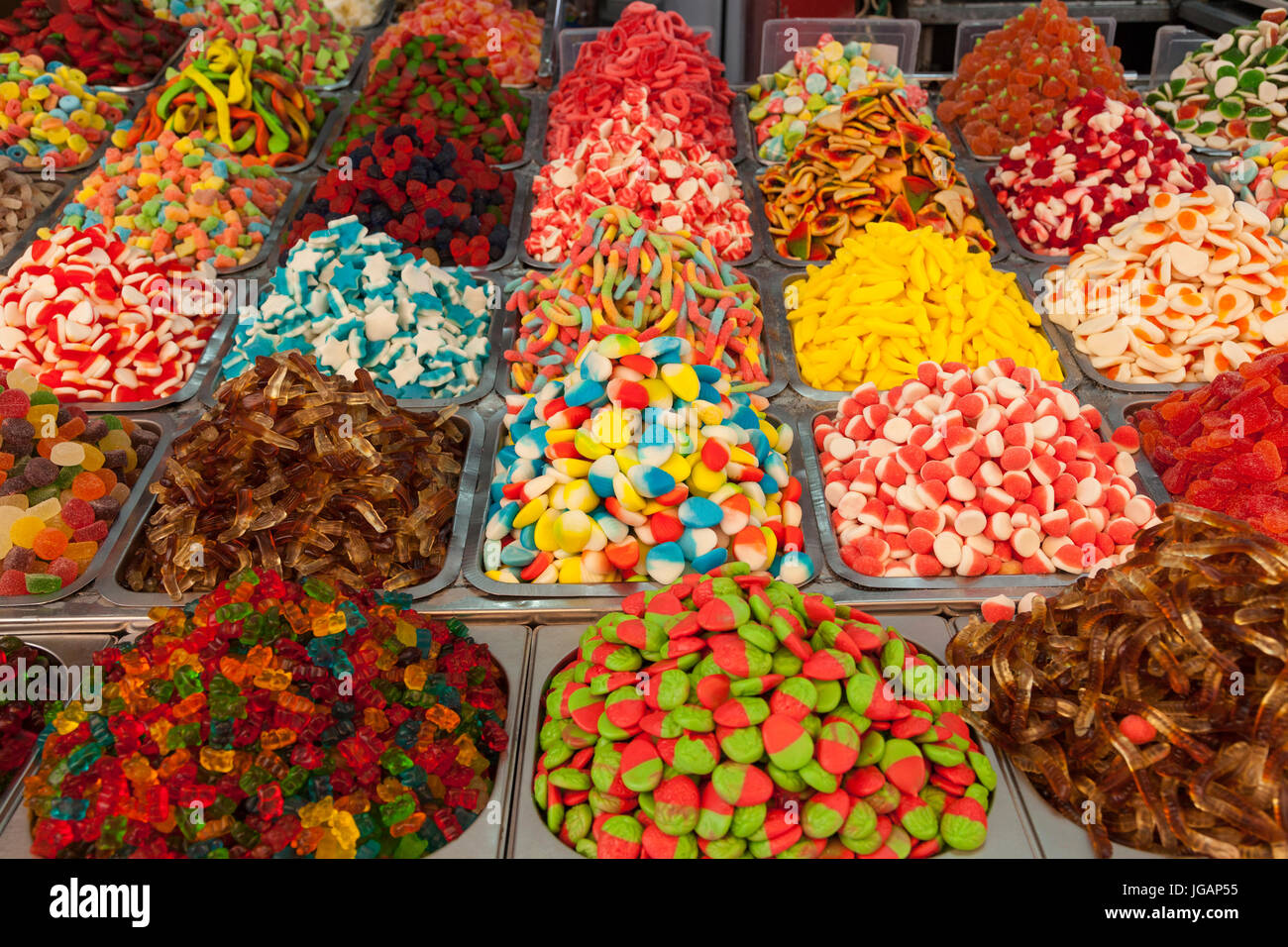Blocage des bonbons au Carmel Shuk, Tel Aviv, Israël Banque D'Images