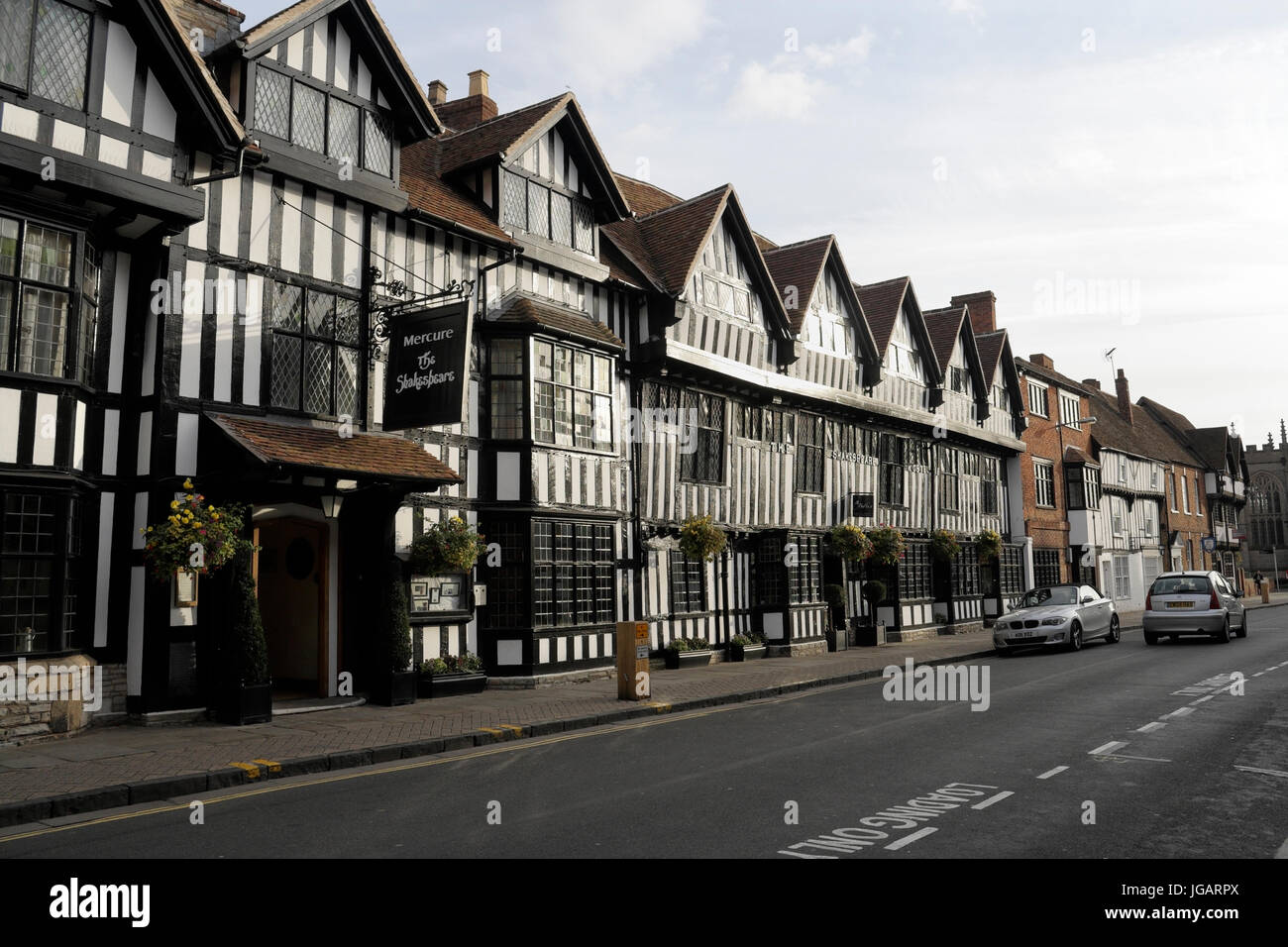 Hôtel Mercure, Stratford upon Avon, Angleterre Royaume-Uni Hôtel Shakespeare, Hébergement touristique Bâtiment classé Grade II du 16e siècle Banque D'Images