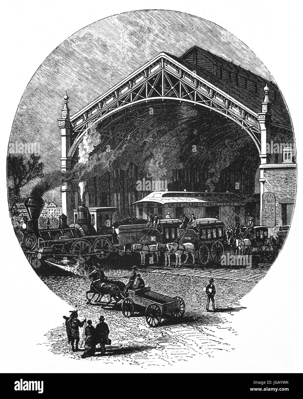 1879 : la gare à Omaha, Nebraska, United States of America Banque D'Images