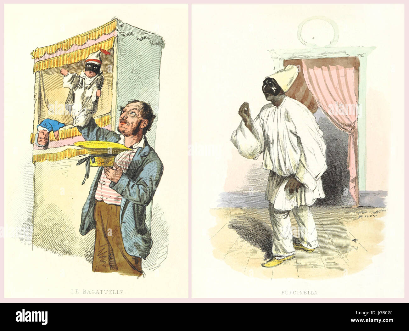 Illustration de la napolitaine double les gens. Par Palizzi, Duclere et Fusaro, publ. à l'usi e Costumi di Napoli..., Ed. Nobile, Naples, 1853-58 Banque D'Images