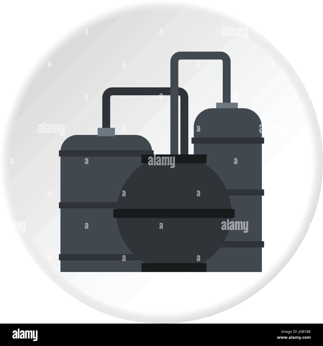 Raffinerie de pétrole cercle icône Illustration de Vecteur