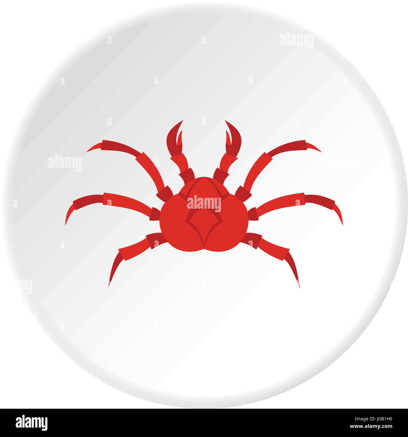 Le crabe royal rouge cercle icône Illustration de Vecteur