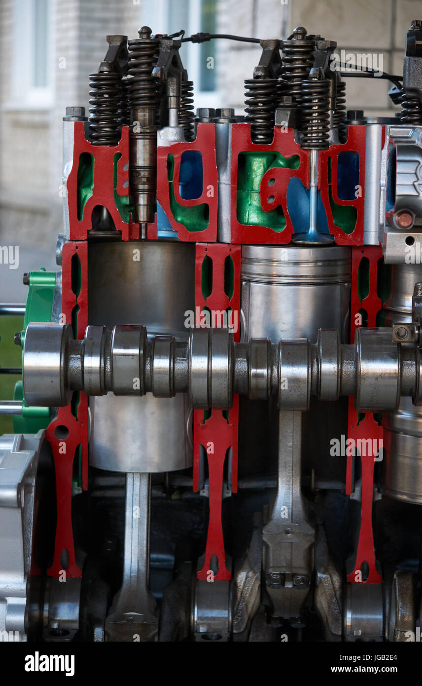 Modèle en coupe transversale manuel. bloc-cylindres automobile voiture et  moteur de camion en vue de piston Photo Stock - Alamy