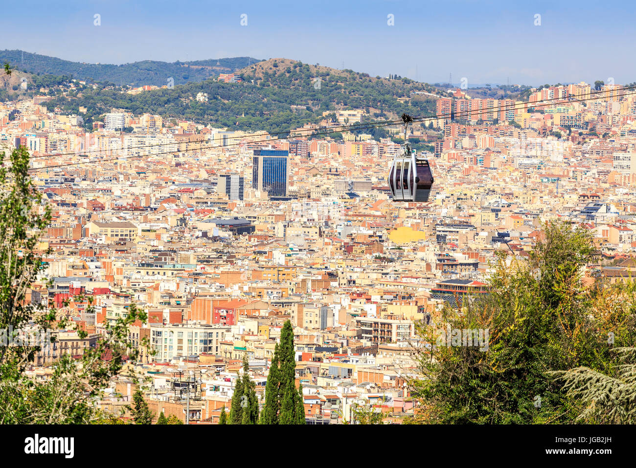 Entre la côte et la colline de Montjuic, Barcelone, Espagne Banque D'Images