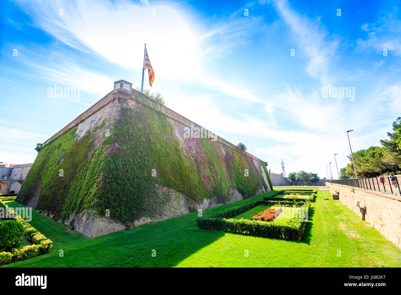 Château de Montjuïc historique à Barcelone, Catalogne, Espagne, Europe Banque D'Images