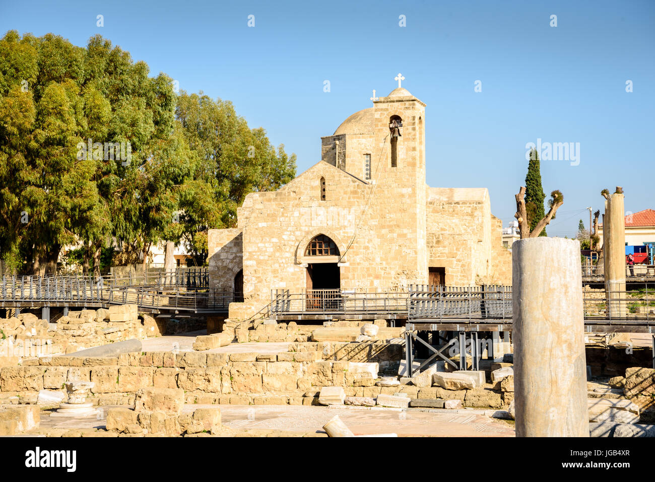 L'Église Ayia Kyriaki Chrysopolitissa à Paphos, République de Chypre Banque D'Images