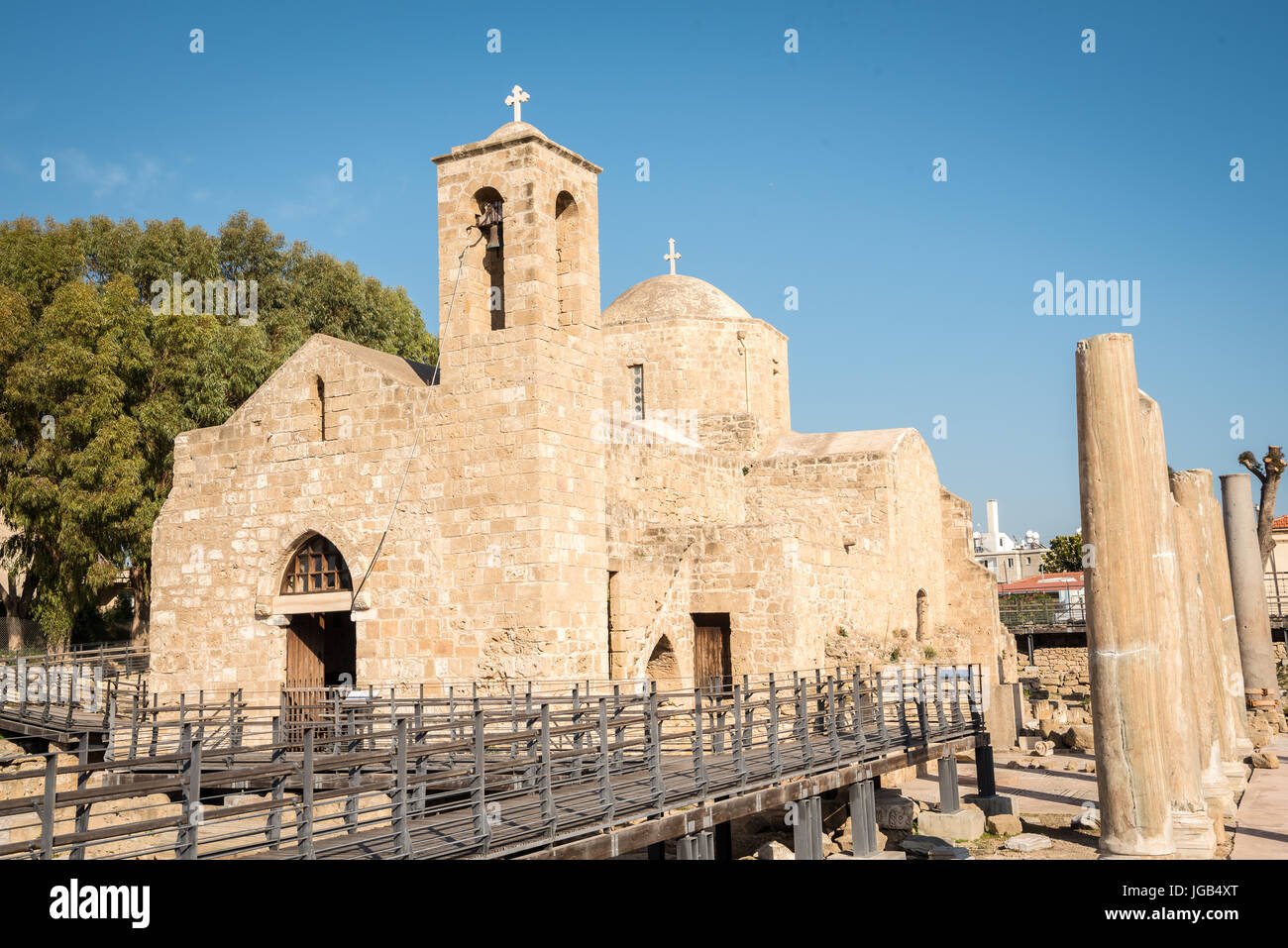 L'Église Ayia Kyriaki Chrysopolitissa à Paphos, République de Chypre Banque D'Images