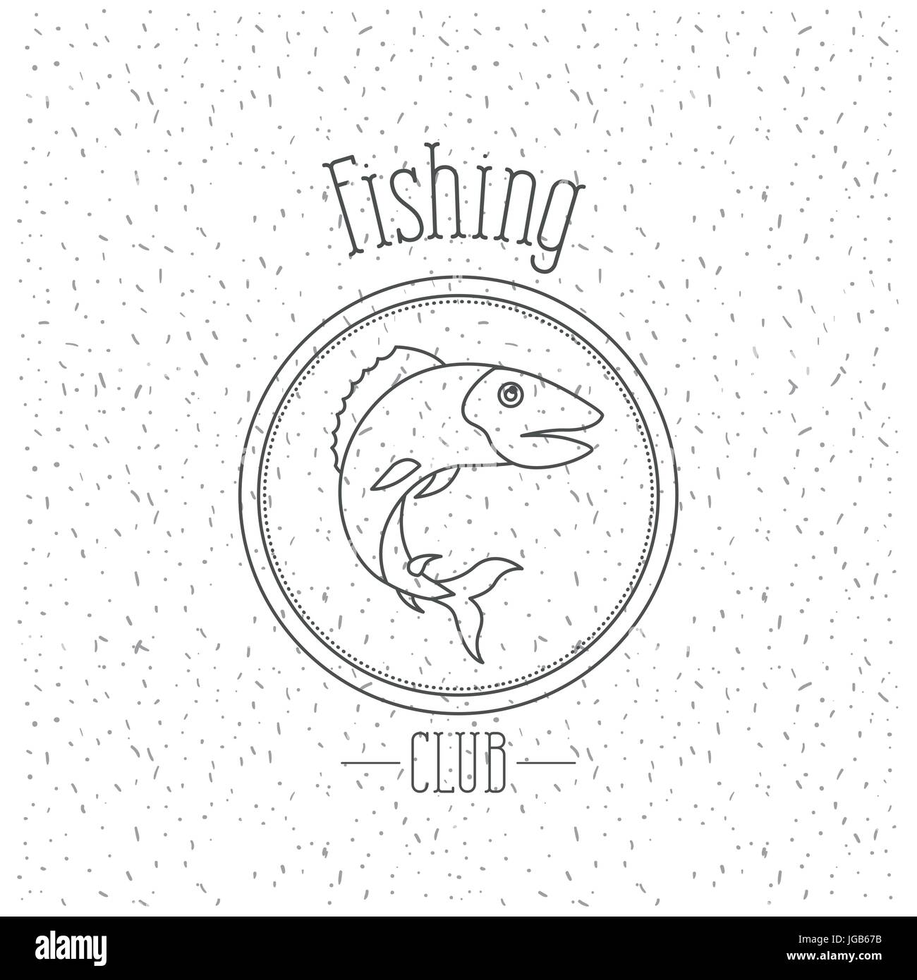 Fond blanc avec éclat de silhouette monochrome avec emblème logo poisson Bass fishing club Illustration de Vecteur