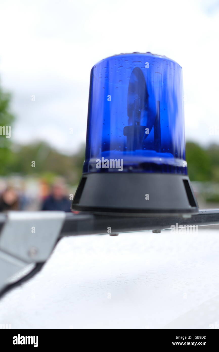 lumière bleue vintage - voiture de police Banque D'Images