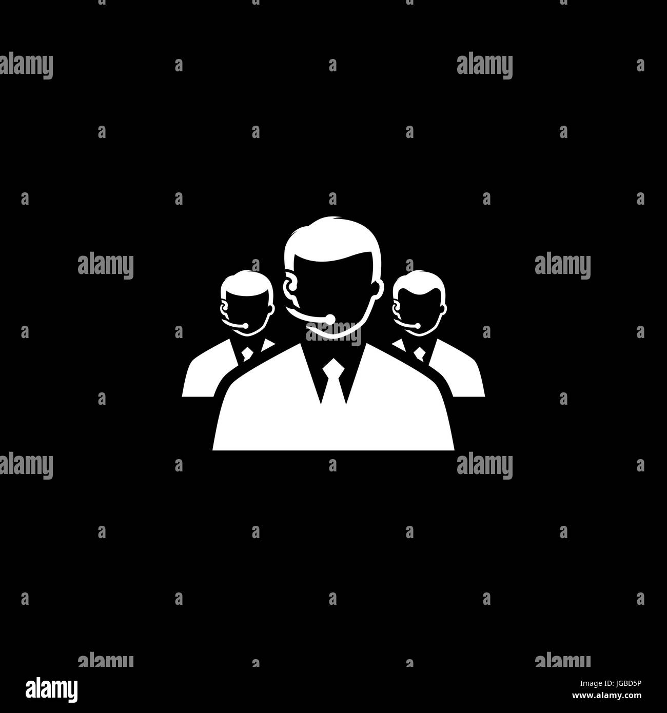 L'icône du Centre d'appel. Modèle plat. Illustration de Vecteur