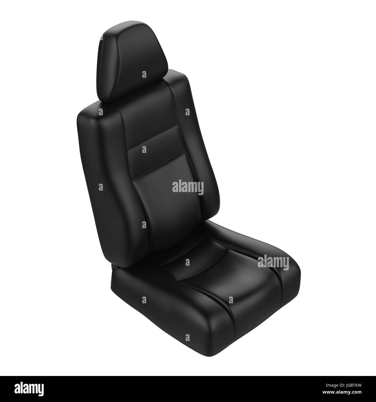 Le rendu 3D en cuir noir siège-auto isolated on white Banque D'Images