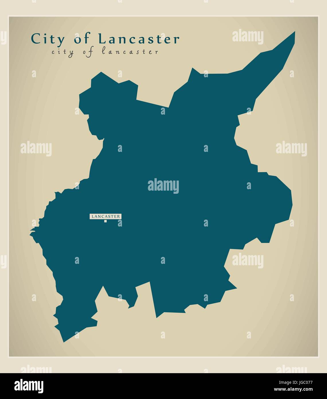 Carte moderne - Ville de Lancashire County England UK illustration Illustration de Vecteur