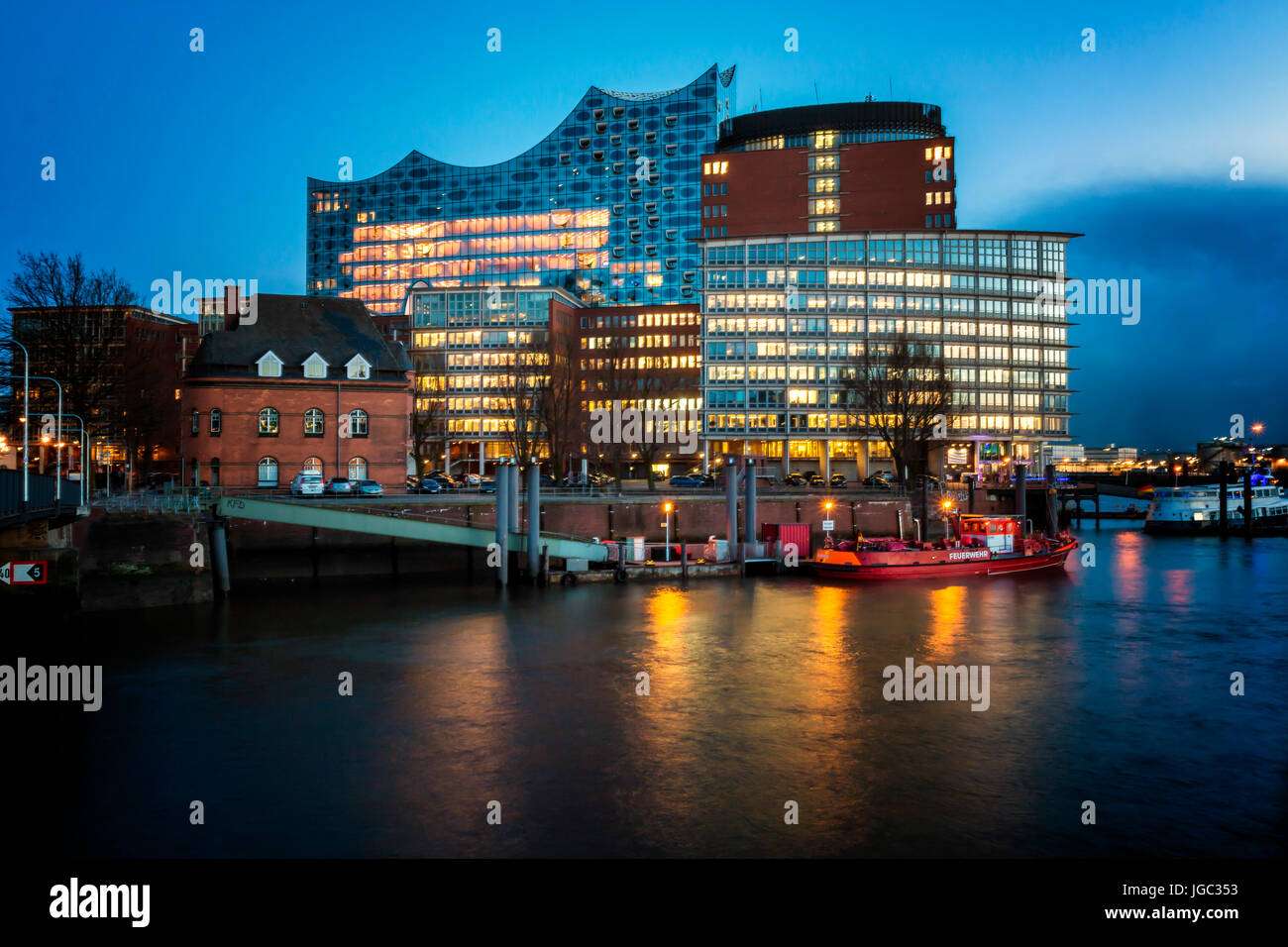 Kehrwiederspitze et de l'Elbe Philharmonic Hall, Hambourg, Allemagne Banque D'Images