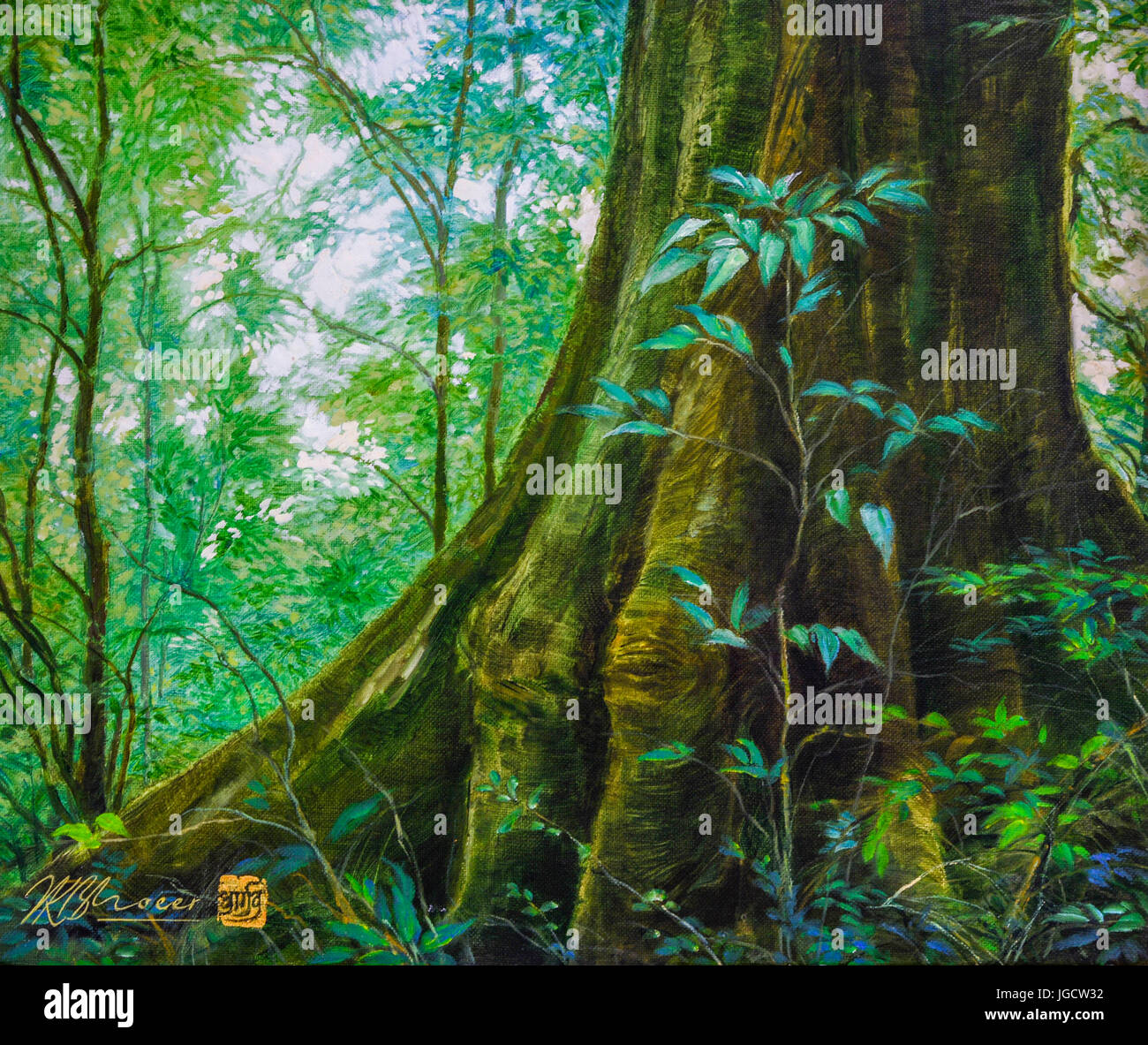 La peinture de la nature, de l'Inde, l'Asie Banque D'Images