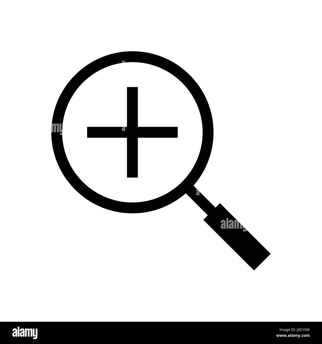 Dans l'icône Zoom, symbole iconique sur fond blanc. Vector design iconique. Illustration de Vecteur