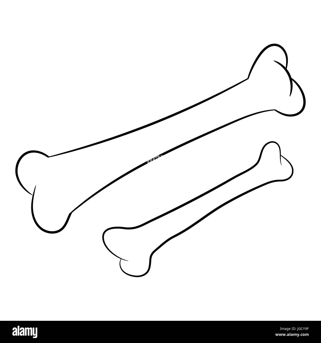 Croquis dessinés à la main d'os long et petit os isolés, noir et blanc Cartoon Vector Illustration pour Livre à colorier - Ligne dessinée Vector Illustration de Vecteur Croquis dessinés à la main d'os long et petit os isolés, noir et blanc Cartoon Vector Illustration pour Livre à colorier - Ligne dessinée Vector Illustration de Vecteur