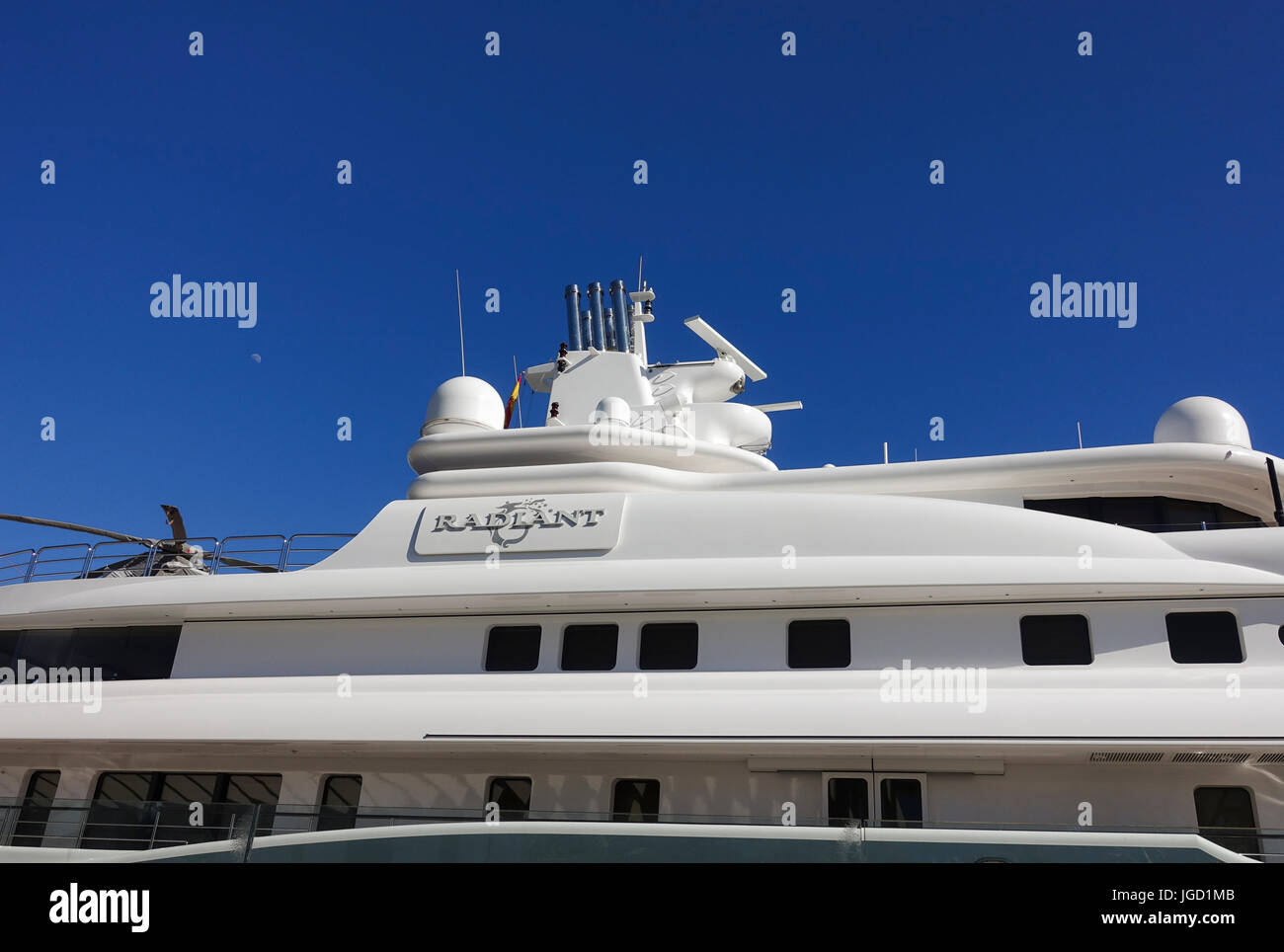 240 millions d'euros, mega yacht de luxe, super yacht, yacht, yachts, administré par Abdulla Al Futtaim, amarré dans le port de Malaga, Andalousie, Espagne Banque D'Images
