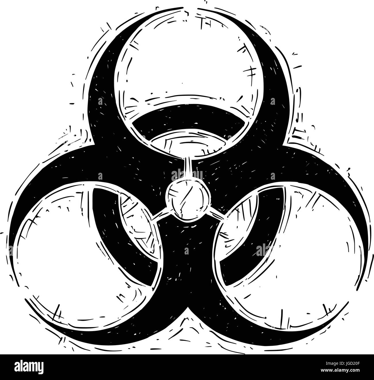 Dessin vectoriel illustration du symbole biohazard Illustration de Vecteur