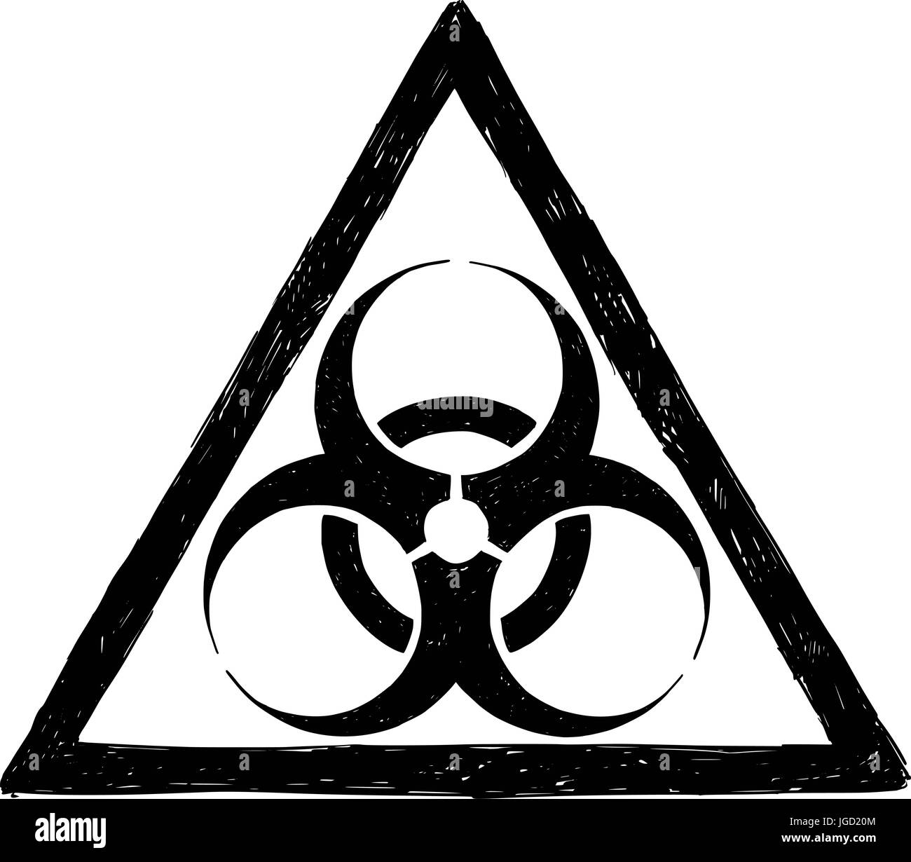 Illustration de dessin vectoriel signe symbole biohazard Illustration de Vecteur