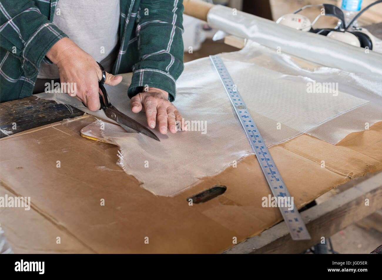 Saint Michaels, Maryland - le chantier de travail au Musée maritime de la baie de Chesapeake. Le musée comprend un chantier naval, un phare 1879, et e Banque D'Images