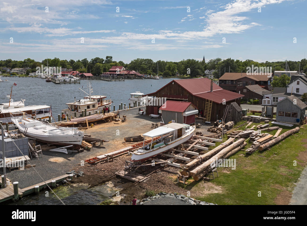 Saint Michaels, Maryland - le chantier à la Chesapeake Bay Maritime Museum. Le musée comprend un chantier naval, un phare, et expositions 1879 Banque D'Images
