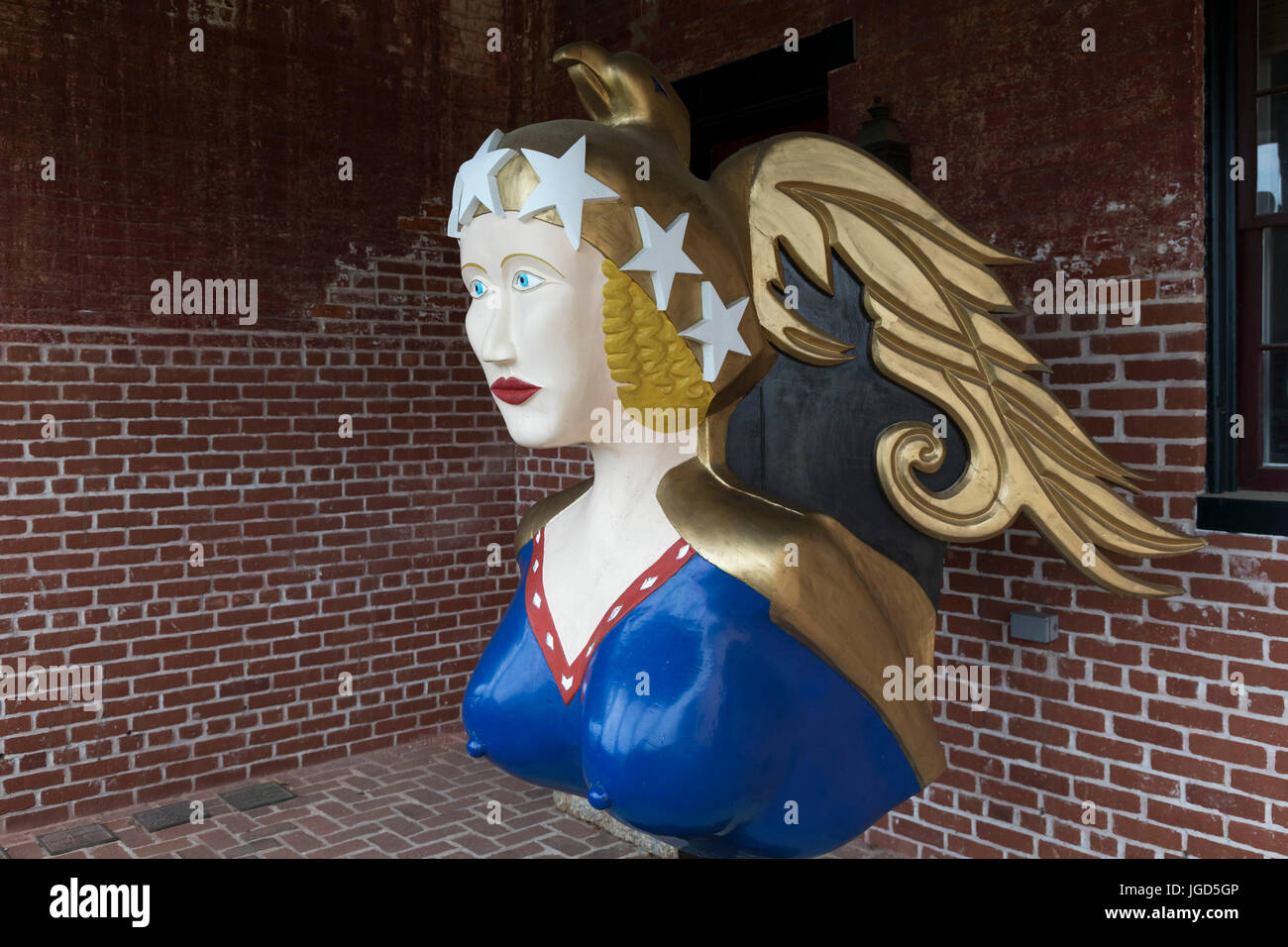 Saint Michaels, Maryland - La figure de proue de l'académie navale des États-Unis, Freecom la goélette '' affichée à la Chesapeake Bay Maritime Museum. Le musée Banque D'Images