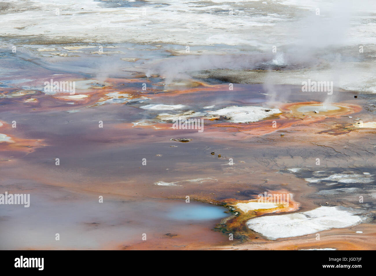 Détail de bassin en porcelaine, Norris Geyser Basin dans le Parc National de Yellowstone Banque D'Images