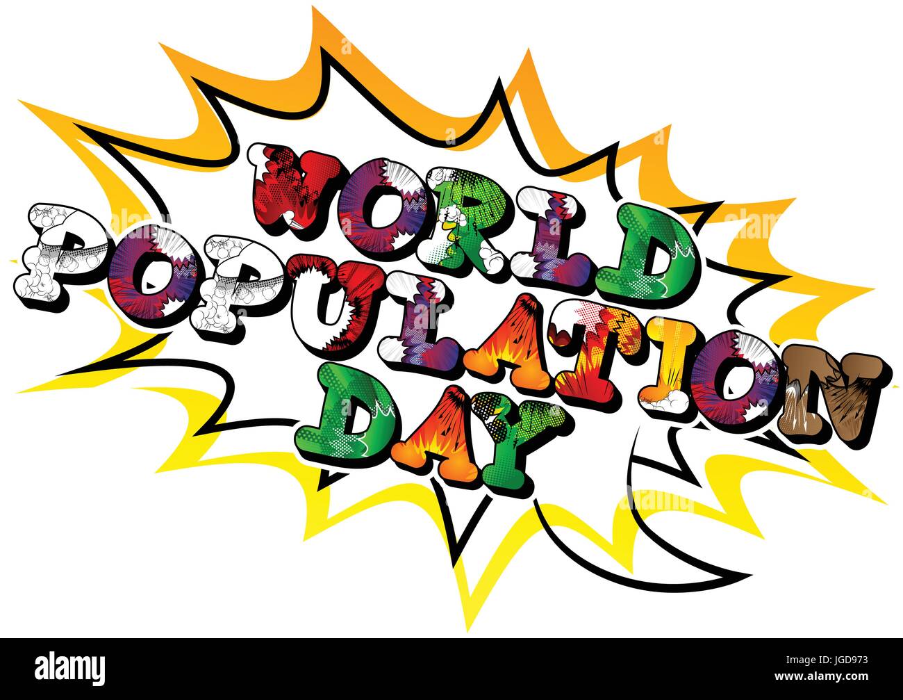 Vector illustration bannière, carte de vœux ou poster pour la Journée mondiale de la population. Illustration de Vecteur