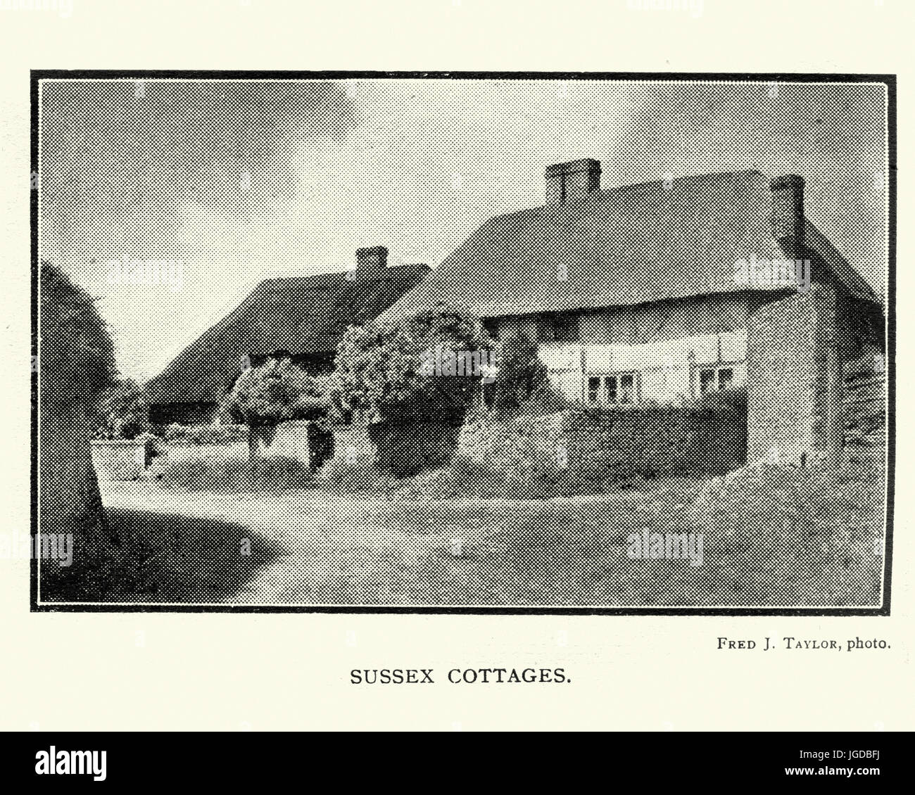 Sussex Cottages, c. 1913 Banque D'Images