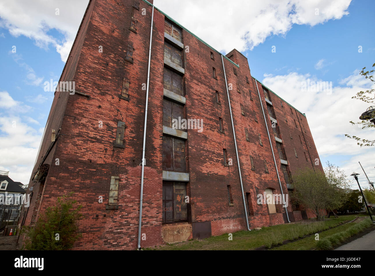 Magasins hoosac old brick warehouse laine Charlestown Navy Yard Boston USA Banque D'Images