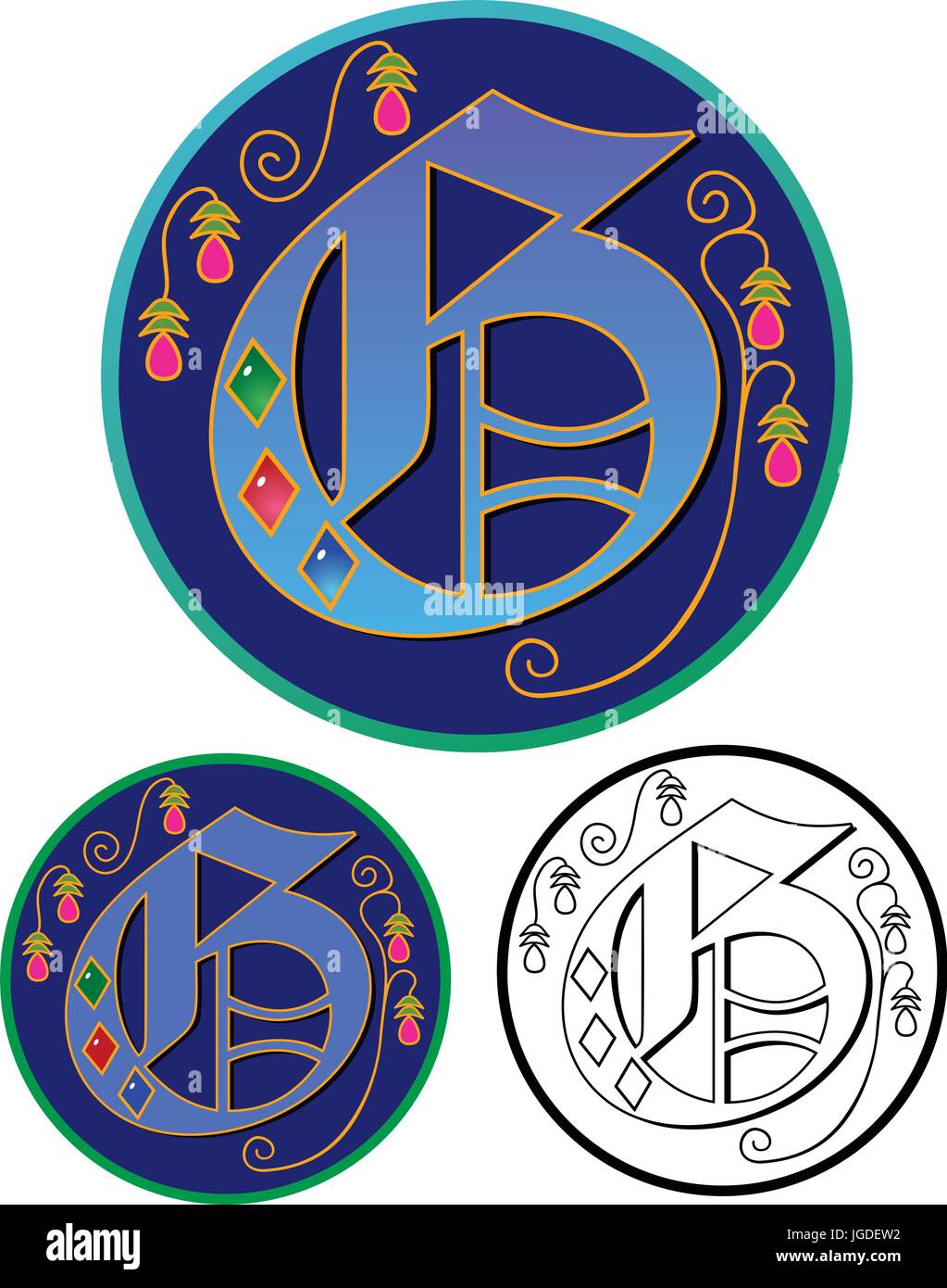 Style De Calligraphie Medievale Lettre G Image Vectorielle Stock Alamy