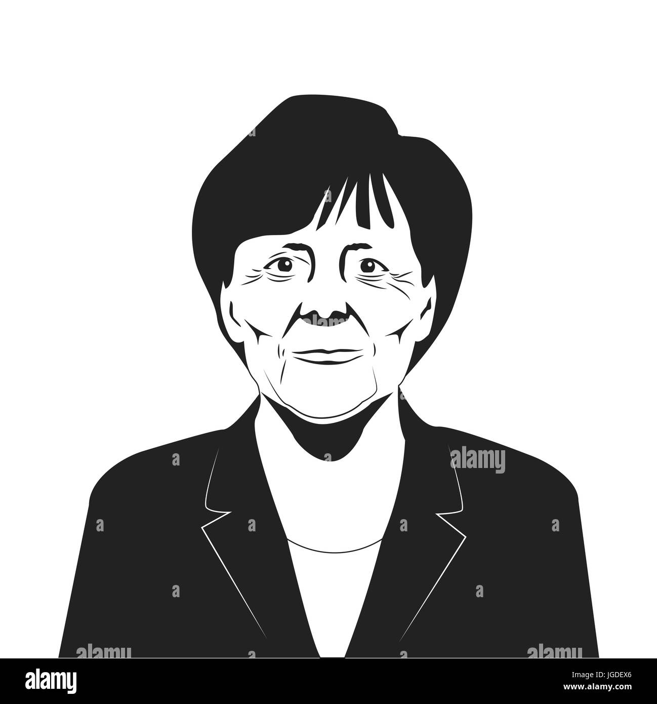 Vector illustration éditoriale de la Chancelière allemande Angela Merkel sur fond blanc. Illustration de Vecteur