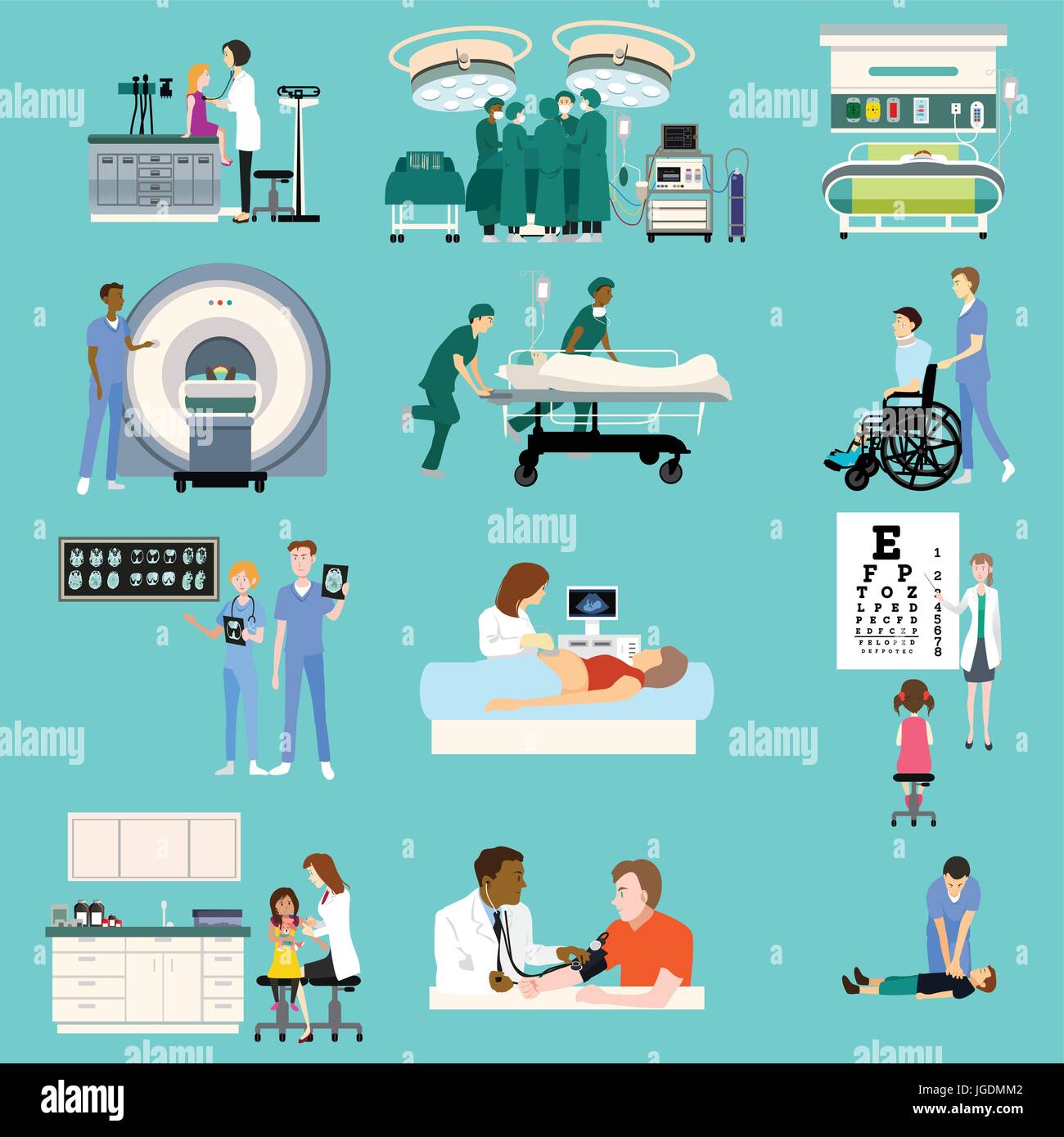 Un vecteur illustration d'activités de soins médicaux Cliparts Image  Vectorielle Stock - Alamy
