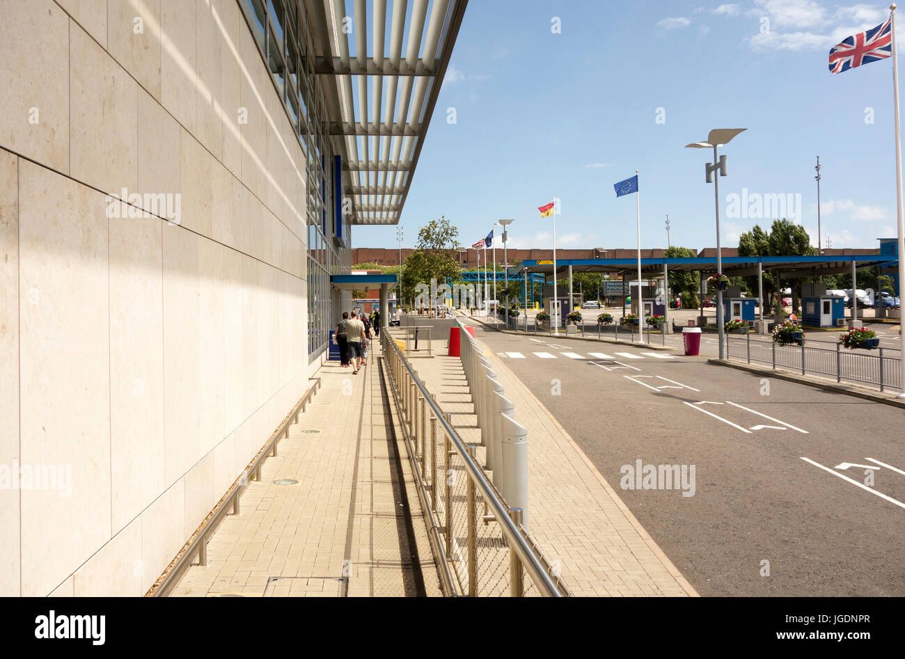 Les départs des capacités au port de ferries de Portsmouth, Royaume-Uni Banque D'Images