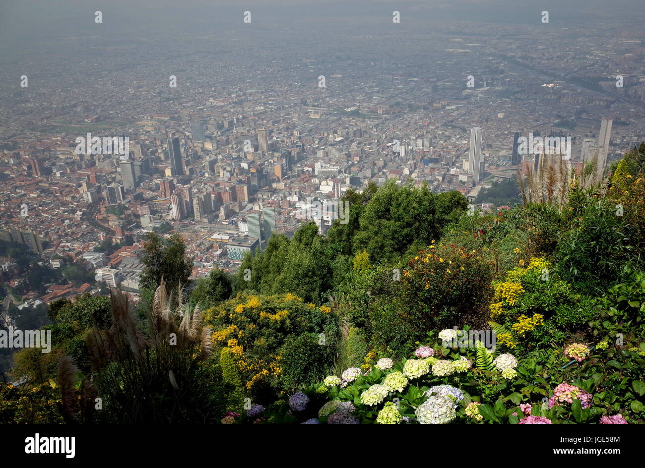 Une vue sur Bogota de Monserrate, Colombie Banque D'Images