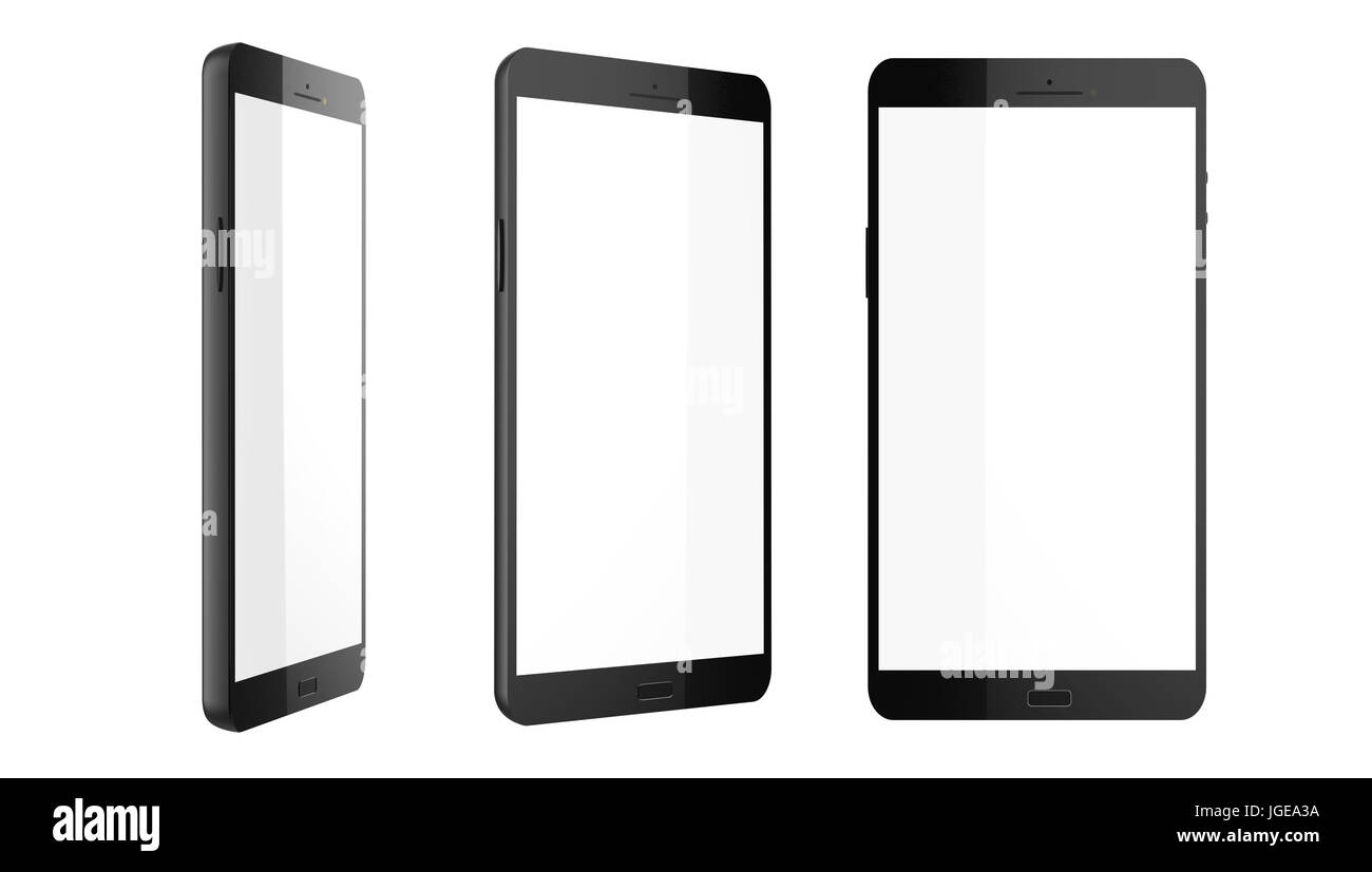 Le rendu 3d écran blanc téléphone mobile sur fond blanc Banque D'Images