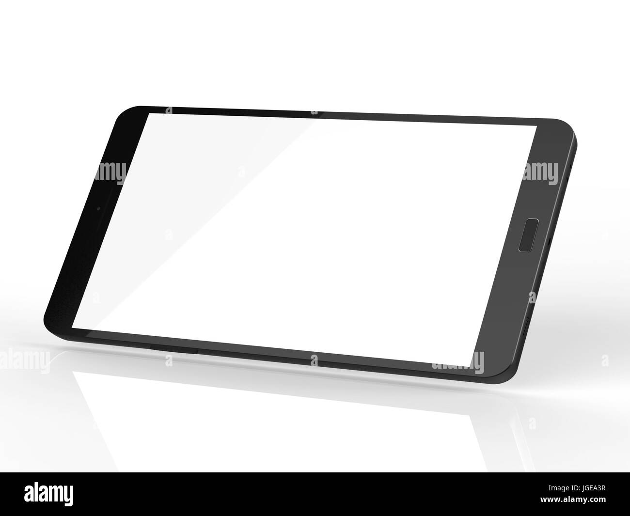 Le rendu 3d écran blanc téléphone mobile sur fond blanc Banque D'Images