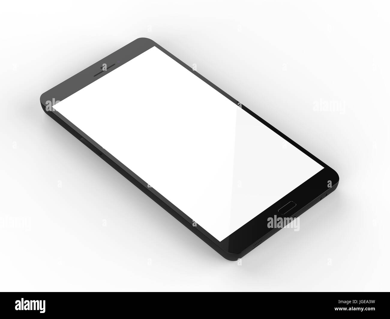 Le rendu 3d écran blanc téléphone mobile sur fond blanc Banque D'Images